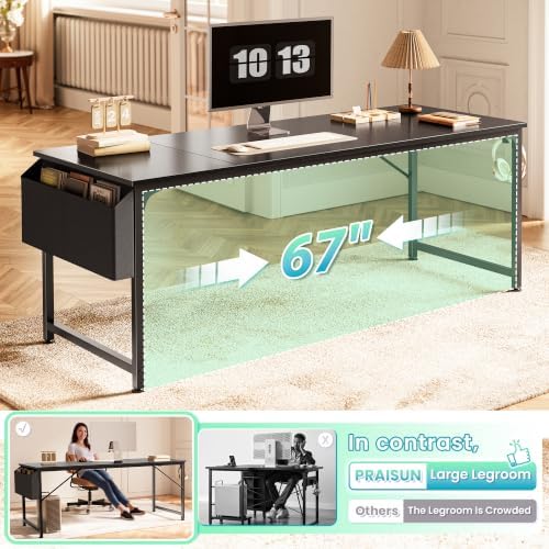 PRAISUN 71'' Computer Desk with Fabric Storage Bag - Image 5