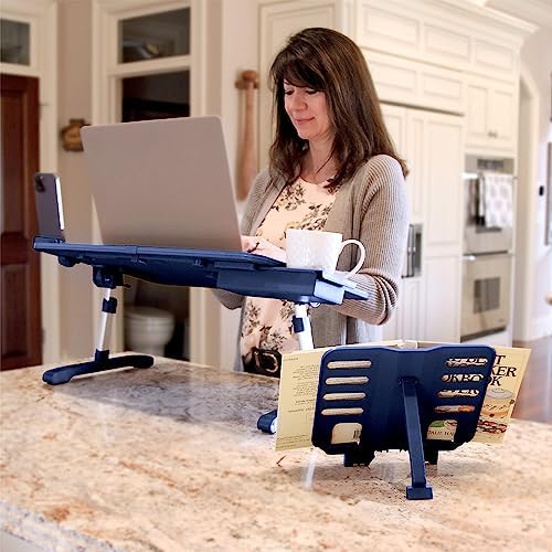 Limitless TotalDesk Portable Workstation and Lap Desk with Adjustable Height & Tilt (Navy) - Image 2