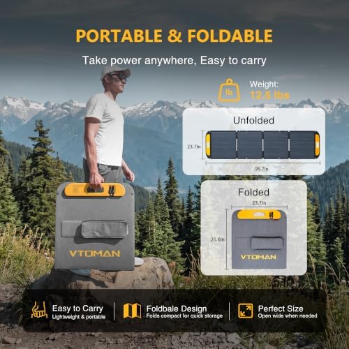 VTOMAN Jump 600X 600W Portable Power Station with Foldable 200W Solar Panel - Image 5