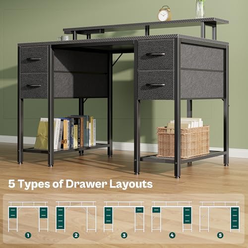 Huuger 47 inch Computer Desk with Power Outlets & 4 Drawers - Image 7