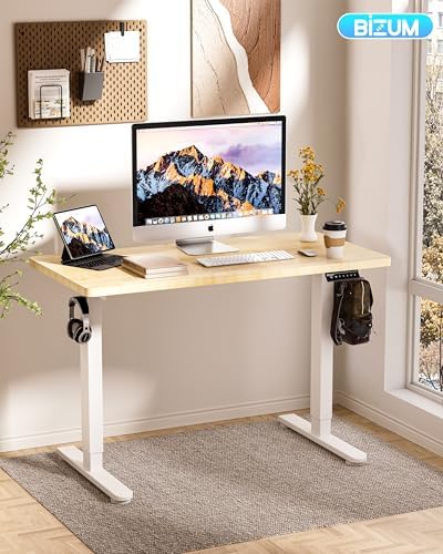 BIZUM Standing Desk Electric Adjustable Computer Desk-Stand up Desk Office Gaming Home Office Memory Desks 48x24 inches Maple - Image 2