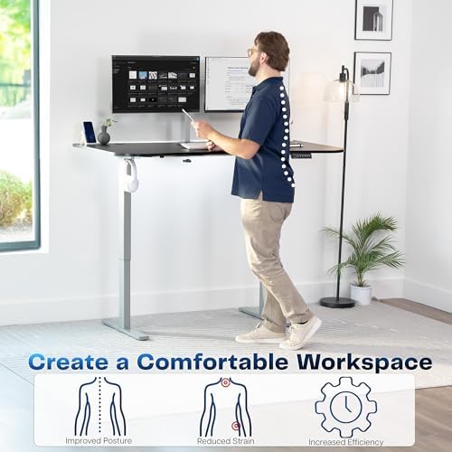 VIVO Black 63 x 32 in Standing Desk, DESK-KIT-1G1B - Image 4