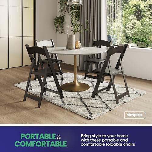 SIMPLEX 24 Black Resin Folding Chairs, Stackable Event & Party Chairs, 800 LB Weight Capacity, Indoor Outdoor - Image 4