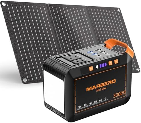 MARBERO 111Wh Solar Generator with Panels Included Solar Panel Kit 30W by MARBERO