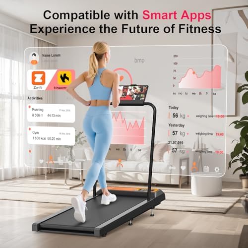 Under Desk Treadmill with Incline and Handlebar | Compact Treadmill，Perfect for Running, Walking & Under-Desk Use，Quiet Operation for Home or Office - Image 5