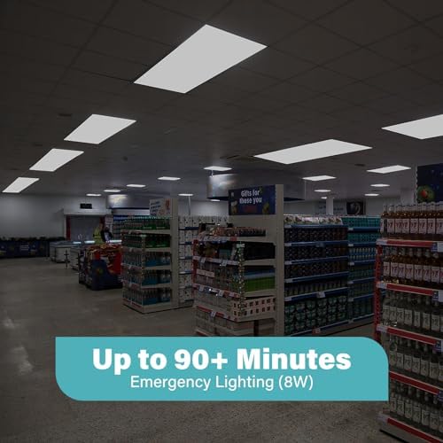 6 Pack 2x4 LED Flat Panel Light with Emergency Battery Backup - Image 3