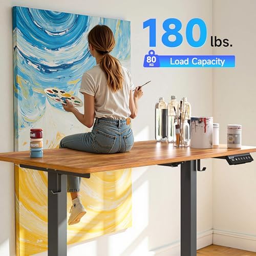 BIZUM 40x24 Inch Electric Standing Desk with Memory Presets, Quiet Motor Height Adjustable Stand Up Desk for Home Office & Gaming, Ergonomic Sit Stand Workstation，Light Rustic Brown - Image 5