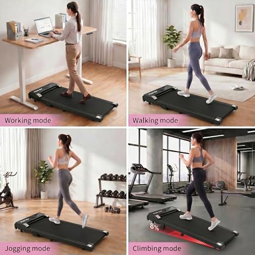 FUNMILY Walking Pad Treadmill Under Desk, 3.0HP Small Treadmill for Home/Office, 2026 Upgrade 3-in-1 Mini Treadmills with Remote Control, LED Display, 300 LBCapacity, No Assembly Required - Image 6
