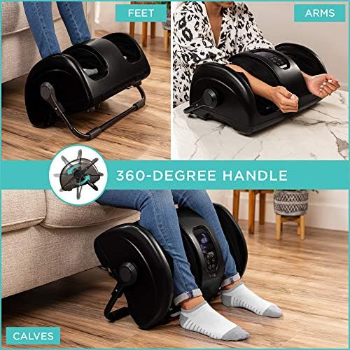 Best Choice Products Shiatsu Foot Massager with Heat for Plantar Fasciitis & Neuropathy, Kneading Foot & Calf Massager with Remote, 360° Adjustable Handle, Rolling & Compression Massage - Black - Image 2