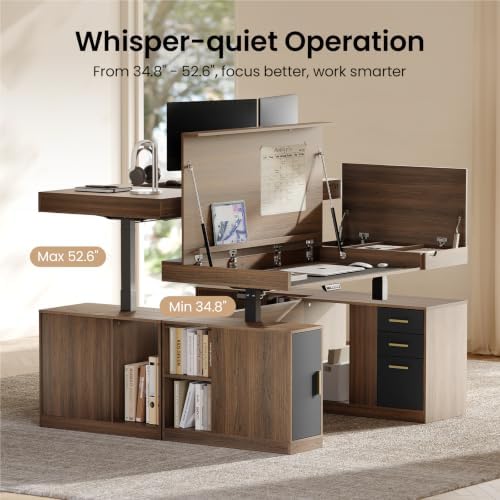 ModernMate 63" Executive Standing Desk with Hidden Storage, 3 Drawers - Image 6