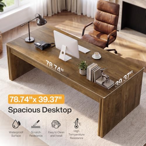 Tribesigns 79" Large Executive Desk with Wide Tabletop for Home Office - Image 6