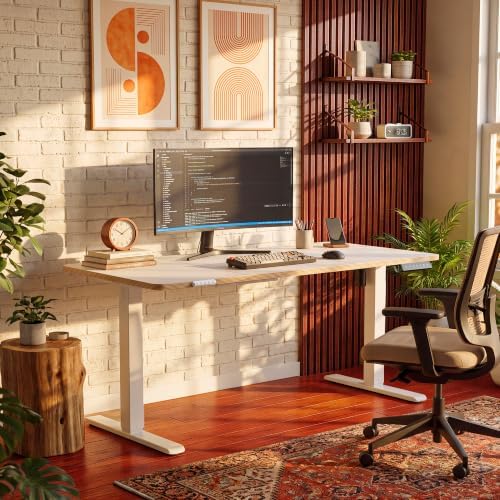 55 Inch Standing Desk with USB-C Port, Cable Management, White - Image 2