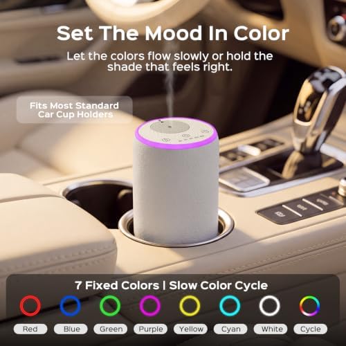 Waterless Diffuser for Essential Oil with 7-Color Light for Home, White - Image 3