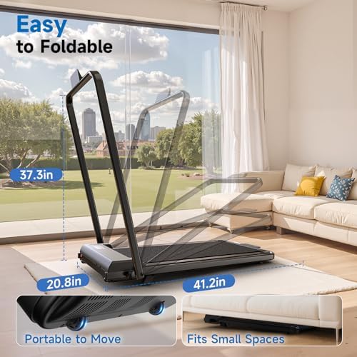Pink Walking Pad Portable Treadmill with Incline 8% Small Walking Pad Handle Bar Under Desk for Home Office Mini Treadmill with 2.5HP Ultra Quiet <40dB 0.62~5 MPH Compact Foldable 320 lb Capacity - Image 3