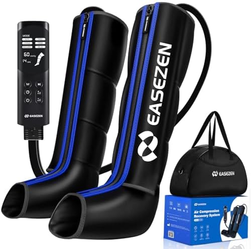 EaseZen Leg Compression Massager for Circulation and Pain Relief FSA, Air Compression Leg Massager for Fast Recovery of Foot, Calf and Thigh, Relieve Edema, Reduce Muscle Fatigue, HSA Eligible, Large by EaseZen