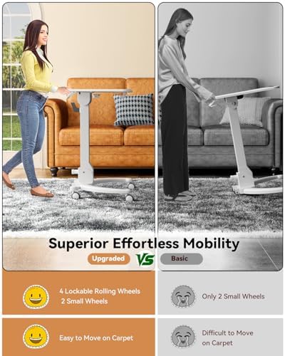 JOY worker Foldable Standing Desk on Wheels, Mobile Adjustable Laptop Desk - Image 3