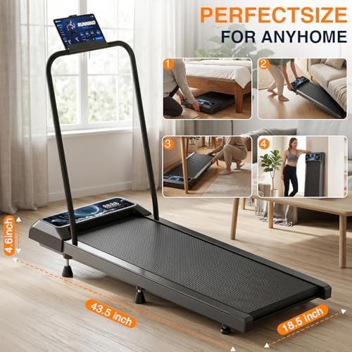 Walking Treadmill Pad with 0–5-8% Incline, 2.5HP | Compact Treadmill，Perfect for Running, Walking & Under-Desk Use，Quiet Operation for Home or Office - Image 4
