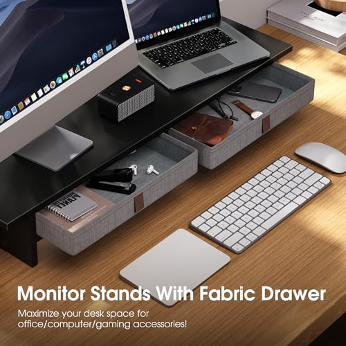 Fenge 35 Inch Monitor Stand with Drawer Storage, Computer Riser for Desk - Image 4