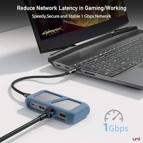uni USB C Hub Multiport Adapter with Detachable Cable,8IN1 for MacBook Pro - Image 3
