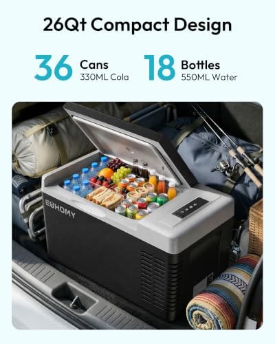 EUHOMY 26QT 12 Volt Refrigerator, -4℉~68℉ Electric Cooler for Car - Image 2