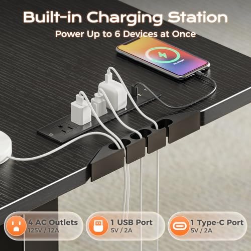 Huuger 75 x 63 Inch L Shaped Standing Desk with Power Outlets - Image 5