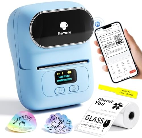 Phomemo M110 Label Printer, Portable Thermal Label Maker with Display by Phomemo