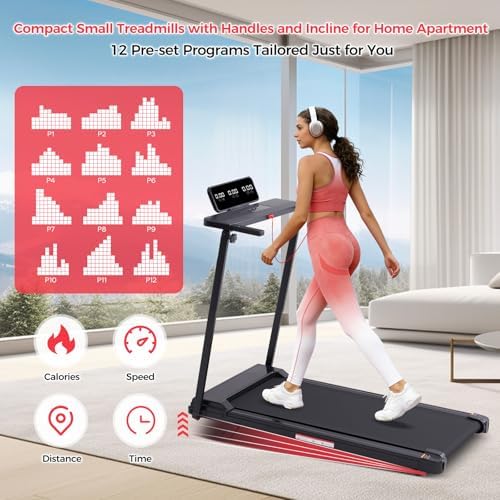 KASSADIN Portable Treadmills for Home Small, Walking Pad with Handle Bar, 3.5HP Electric Mini Treadmills for Home Exercising, Walking Pad Treadmill with Handles and Incline, 0.6-10MPH, 400LBS - Image 5