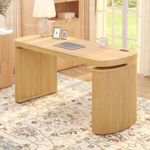 FLEXISPOT 55 x 24 Inch Executive Standing Desk with Drawer, Natural by Unknown