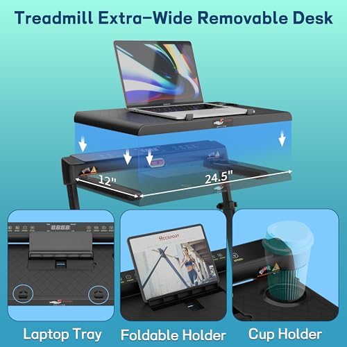 Foldable 4 in 1 Treadmill Walking Pad with Incline Remote Control Compact 3.0HP Under Desk Treadmill for Home Office Fitness 300 lbs Capacity with Handle Bar - Image 6