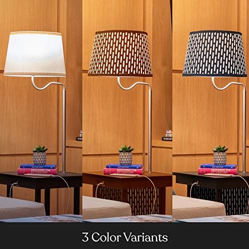 Brightech Madison Side Table with Lamp Combo with LED Bulb, Desk Lamp with USB Port, Bedside Reading Light, Modern End Table with Floor Lamp for Bedroom, Living Room, Office - Havana Brown - Image 2