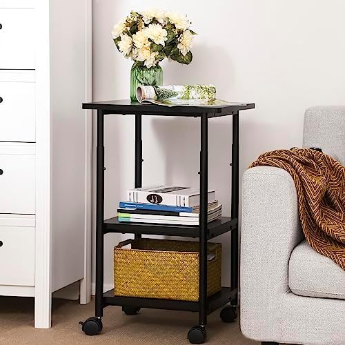 VASAGLE 3-Tier Printer Stand with Locking Wheels, Under Desk Printer Table - Image 3