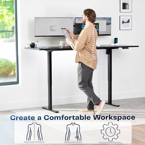 VIVO Black 83 x 30 in Standing Desk, DESK-KIT-1B8B - Image 4