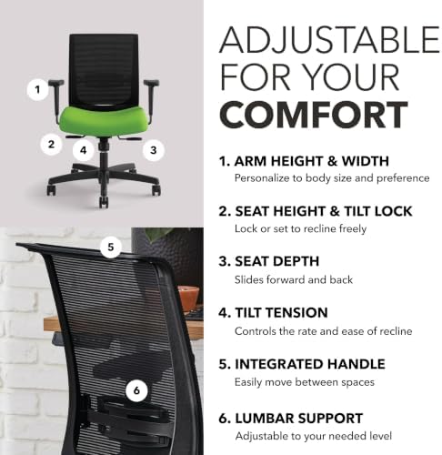 HON Convergence Ergonomic Office Chair, Office Desk Computer Chair, Pear - Image 3