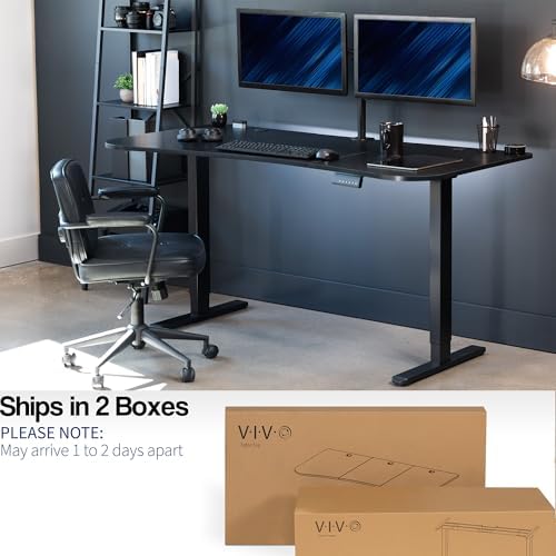 VIVO Black Carbon Fiber 60 x 24 in Standing Desk, DESK-KIT-E2B1R - Image 5