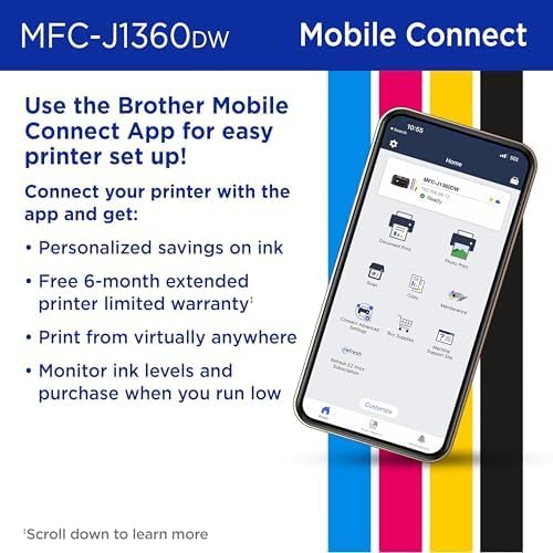 Brother Work Smart 1360 Wireless Color Inkjet All-in-One Print, Scan, Copy - Image 4