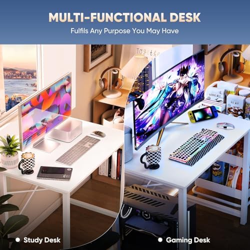 DUMOS 32 Inch Small Computer Desk, Gaming Desks for Home Office Bedroom - Image 4