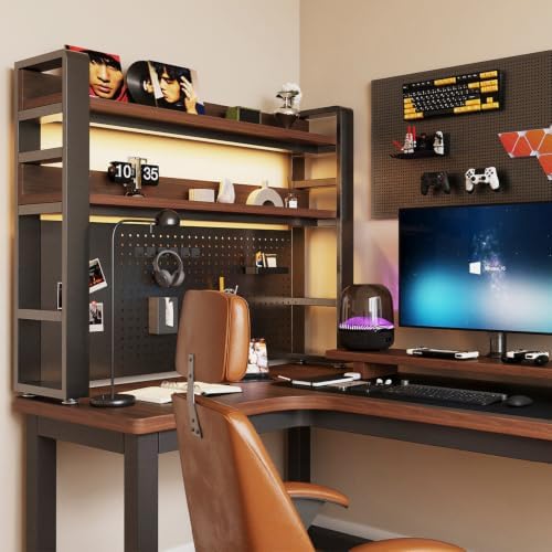 3 Tier Desktop Shelf with Pegboard, Heavy Duty Desk Organizer - Image 6
