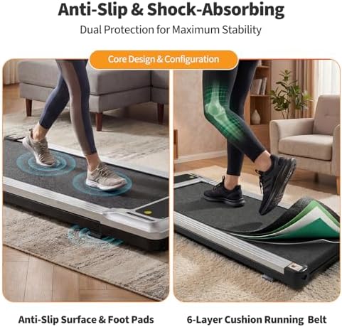 NEWBULIG Walking Pad Treadmill for Home, Lightweight Walk Machine with Remote Control and LED Display, Portable Treadmill Under Desk for Walking, Jogging, Running - Image 3