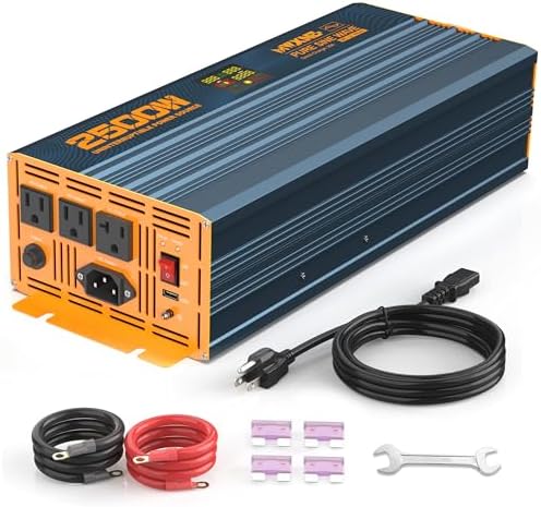 2500W Sump Pump Battery Backup with Pure Sine Wave, Auto Switchover to Inverter, LCD Screen, Power System or Basement Emergency & Power Outage by MWXNE