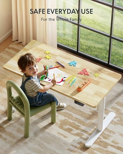 FLEXISPOT 48" x 24" Solid Wood Standing Desk, White Oval Legs - Image 6