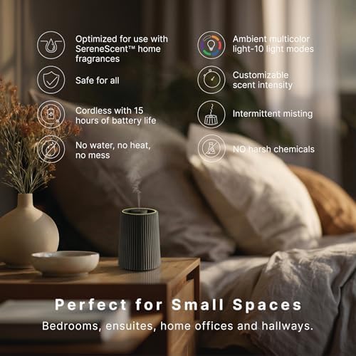 Homedics Waterless Essential Oil Diffuser with 15ml Vanilla Cedarwood Oil - Image 3