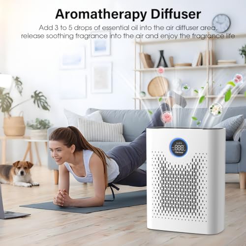 Air Purifiers for Home Pets Up to 3000Ft², Large Room Air Purifier with PM2.5 Air Quality Monitor, Sleep Mode, Air Purifiers for Bedroom Office for Allergies, Smoke, Dust, Pollen,8000B,White - Image 6