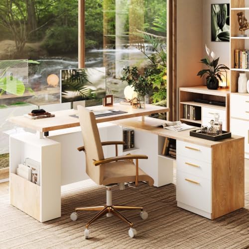 ModernMate 63" L Shaped Executive Standing Desk with 3 Drawers by ModernMate