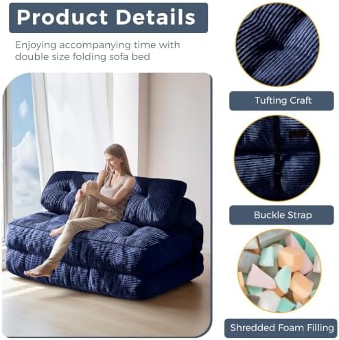 MAXYOYO Folding Sofa Bed, Convertible Chair Bed with Pillow - Image 5
