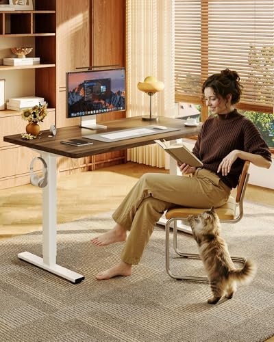 FLEXISPOT EN1 55"x28" One-Piece Standing Desk, Black Walnut - Image 2