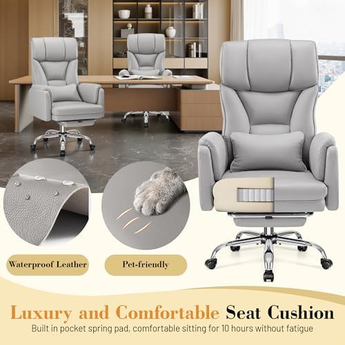 FelixKing Office Chair, Flip Armrests for Pets Criss Cross Legged,Gray - Image 6