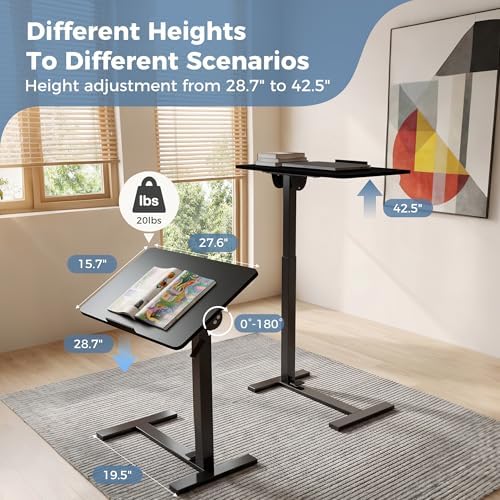 DUMOS Mobile Standing Desk, Bedside Table, Overbed Table - Image 3
