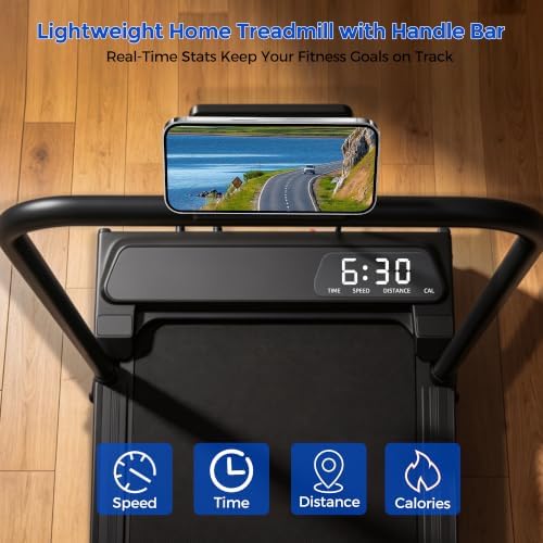 Portable Walking Pad Treadmills for Home with Handle Bar & Incline - Image 5