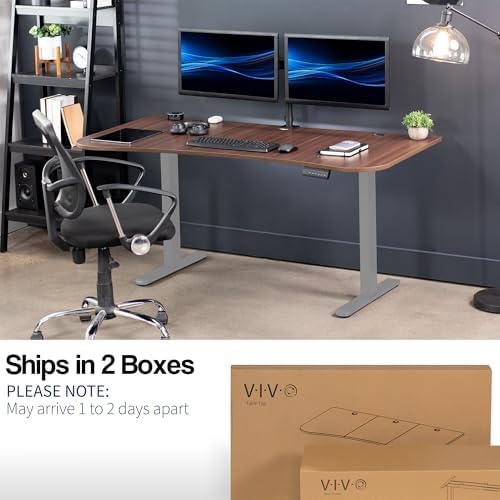 VIVO Dark Walnut 60 x 24 in Standing Desk, DESK-KIT-E2G1D - Image 5