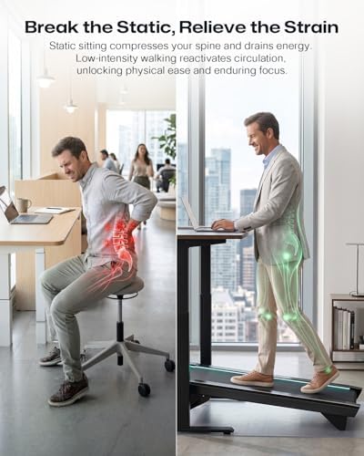 UREVO CyberPad Smart Walking Pad with 14% Auto Incline, Brushless Motorized Under Desk Treadmill for Home Office Fitness, Elegant Speed Lights, Spacious Surface, Digital Controller, AI-Powered App - Image 2